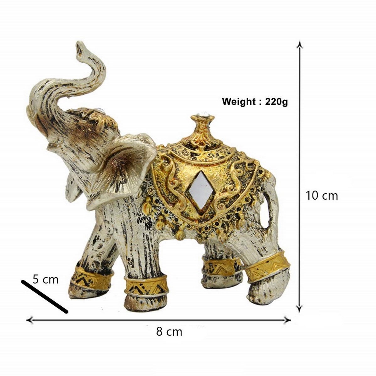 Elefante Plateado Vintage Duo Dorado